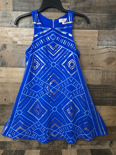 Girls sequined blue dress size - girls,